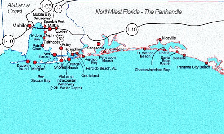 panhandle beach map